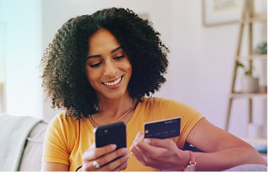 Chase lady with card