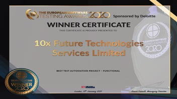 Winner certificate: European Software Awards 2020