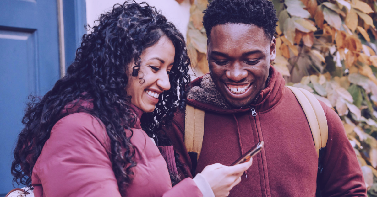 couple with phone