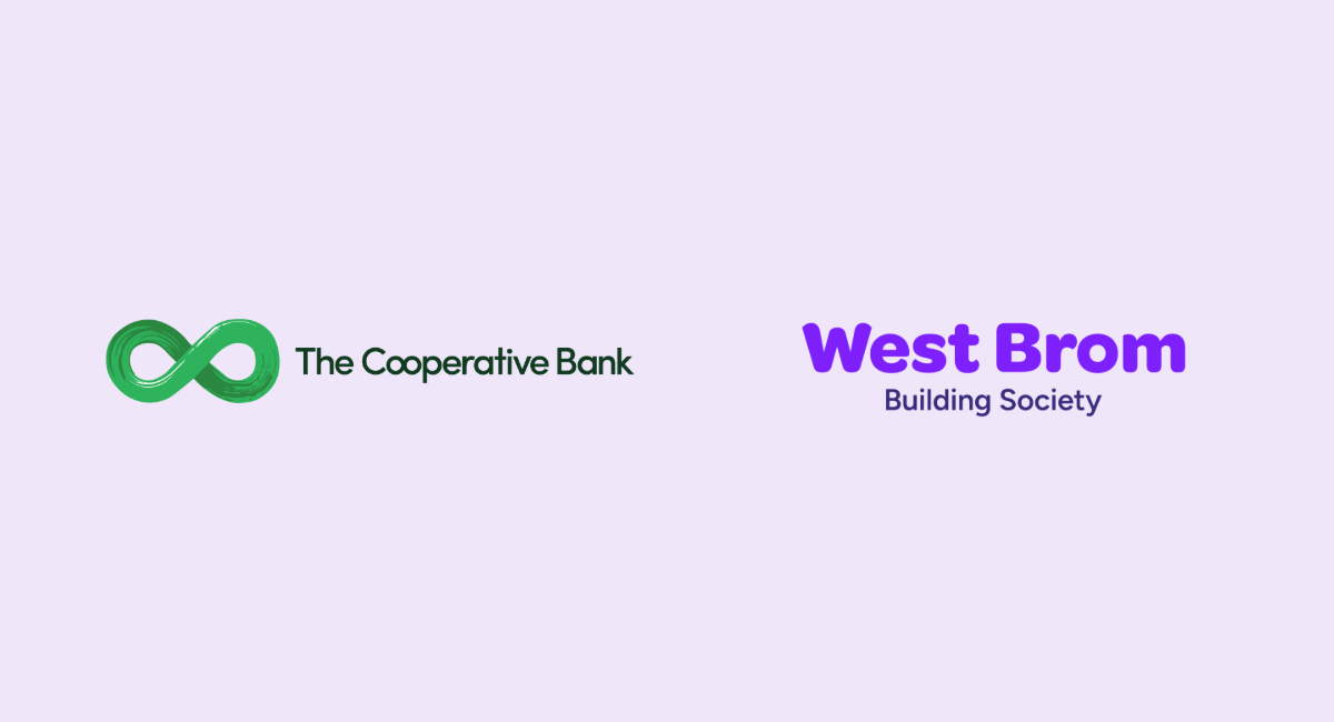 Logos of 10x Banking mutuals and building society clients: The Co-operative Bank and West Brom Building Society